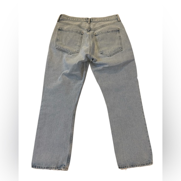 Agolde Riley High Rise Button Fly Straight Crop Denim Jeans Size 30 * Flaws - Picture 2 of 14